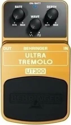 Pedal efekti kitarë Behringer UT300 Ultra Tremolo, tremolo klasik, me LED, ari portokalli