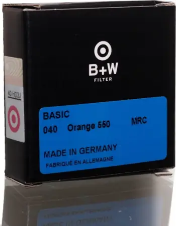 Filtër fotografik B+W 52mm Basic 040M MRC Orange 550, për kamera, portokalli