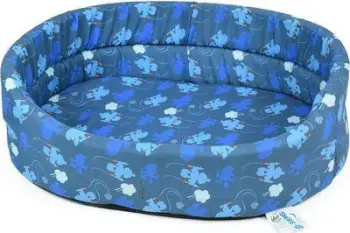 Shtrat oval për qen Duvo+ Smurfs, 60x40x17 cm, i kaltër