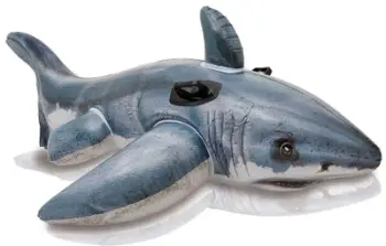Dyshek pishine Intex Great White Shark Rider, me doreza, gri blu