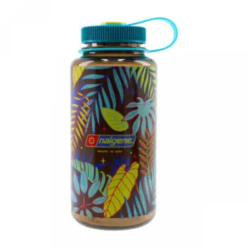 Shishe uji Nalgene 32oz Wide Mouth Psychedelic Botanical Ferns, pa BPA, shumëngjyrëshe