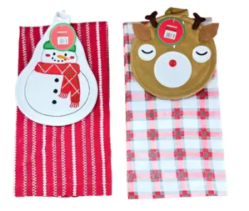 Set kuzhine 2 pjesë, mbajtëse tenxhereje, peshqir pambuku, me motive festive