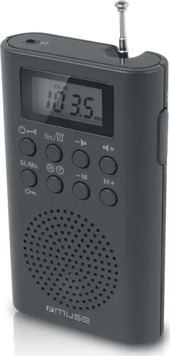 Radio portative Muse M-03 R, ekrani LCD, alarm, gri