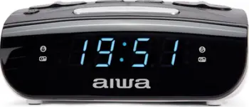 Radio alarm Aiwa CR-15, me radio FM, bateri rezervë, e zezë