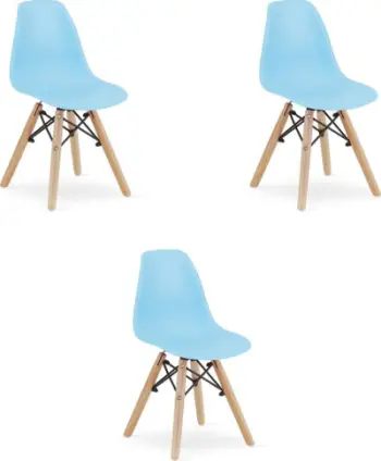 Set karrigesh fëmijësh OSKAR Zubi, 3 copë, plastike dhe dru, blu