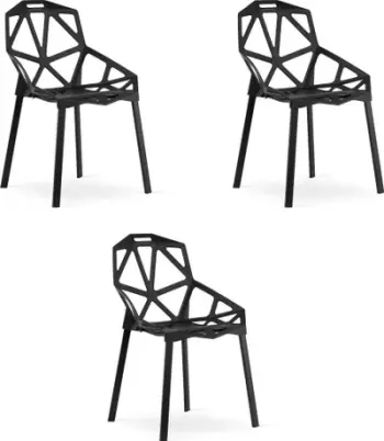 Set karrigesh ESSEN, 3 copë, material polipropilen, të zeza