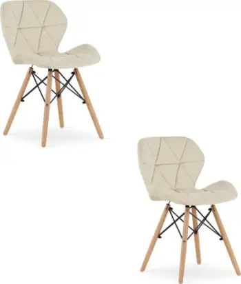 Karrige LEOBERT Lago Velvet, set 2 copë, 46x46x52 cm, bezhë