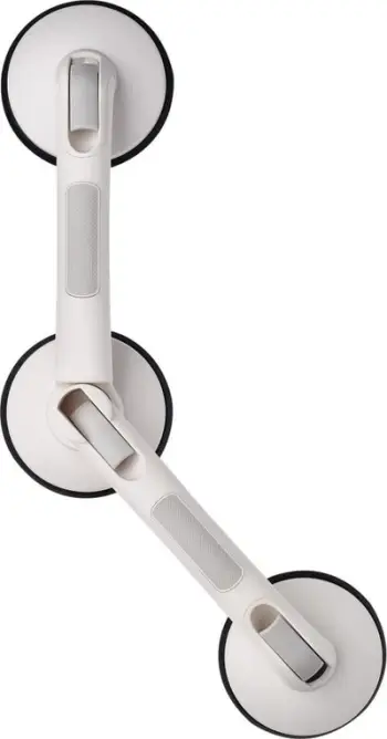 Dorezë mbajtëse banjoje RIDDER Angled Suction Grab Bar Premium, me vakum, e bardhë
