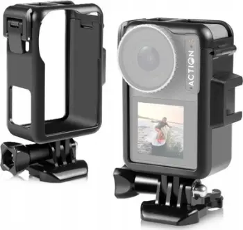 Kornizë montimi Puluz PU883B për DJI Osmo Action 3 4, ABS, me cold shoe ISO, e zezë