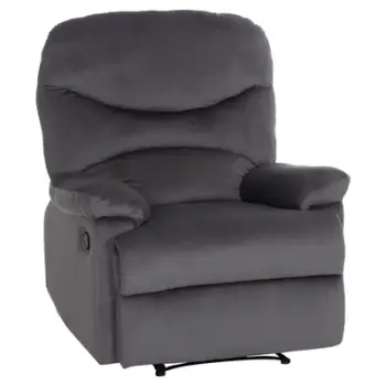Fotelje relaksuese HomeMarkt Braylen, mekanizëm relax, kadife, gri