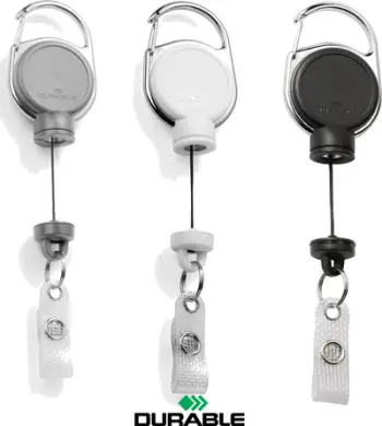 Mbajtëse kartelash Durable Extra Strong Badge Reel, e bardhë