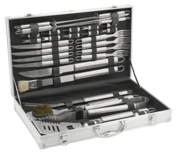 Set veglash grilli Cattara Grill Tool Set, 30 pjesë, me kuti alumini, argjendtë
