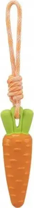 Lodër për qen Trixie Carrot on Rope, TPR, 20cm, portokalli me të gjelbër