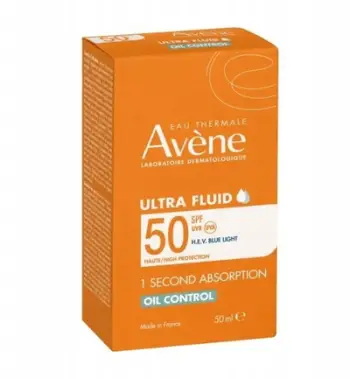 Krem dielli Avene Ultra Fluid Oil Control SPF50+, 50ml, për lëkurë të yndyrshme, transparent