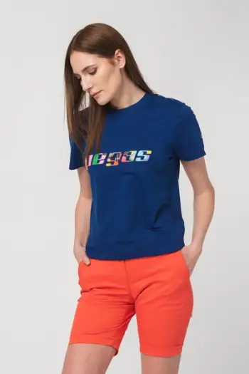 Bluzë Champion Multicolor Logo, për femra, madhësia L, blu royal