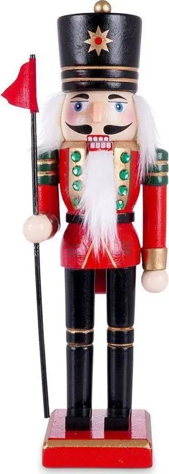 Figurë dekorative arrithyes druri Nutcracker, 25 cm, shumëngjyrëshe