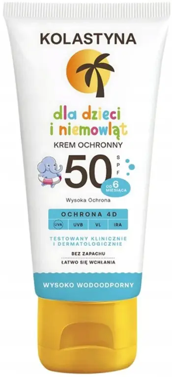 Krem dielli për fëmijë Kolastyna Sun Kids, SPF 50, 75 ml, i bardhë