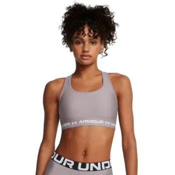 Bra sportiv Under Armour Crossback Mid, mbështetje e mesme, XSmall, gri Tetra