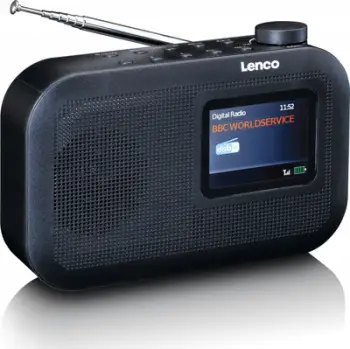 Radio portative Lenco DAB+/FM, Bluetooth, ekran me ngjyra 6 cm, i zi