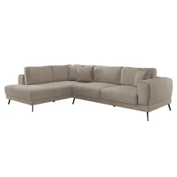 Divan krevat këndor Zenora HM3337.03L, kënd majtas, 303x214 cm, bezhë