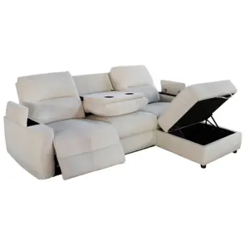 Divan qoshe Synthia HM3308.01R, mekanizëm recliner, hapësirë ruajtjeje, bezhë