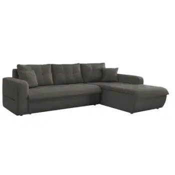 Divan këndor krevati HomeMarkt KANSO HM3338.01R, qoshe djathtas, 244x188x80 cm, gri