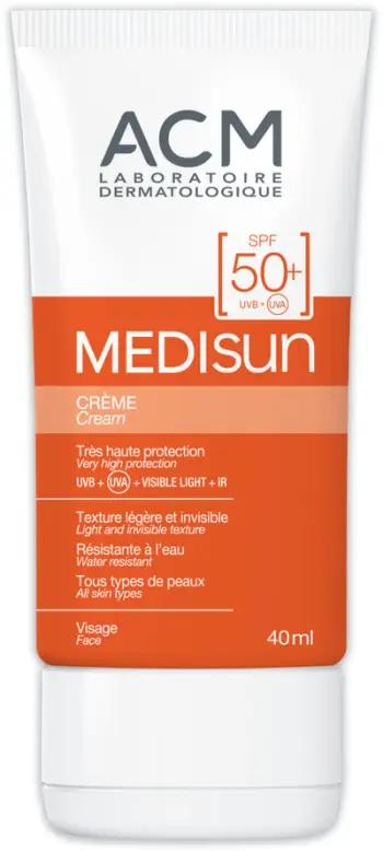 Krem dielli ACM Medisun SPF50+, fytyrë, 40ml, i bardhë