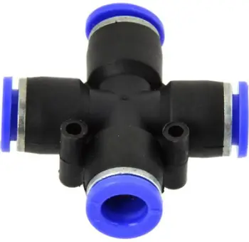 Kupletë automatike ajri GEKO, për zorrë 6 mm, PU PE, blu