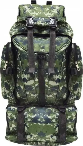 Çantë shpine Shpina Trekking Military 70L, ekspeditë, kamuflazh jeshil