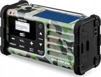 Radio emergjence Sangean MMR-88DAB Survivor, FM DAB+, panel diellor, kamufllazh