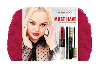Set Dermacol Javurkkl By DC, maskarë, 10 ml + penel për sy 16H, 0.3 g + buzëkuq, 4 + 4ml + çantë kozmetike