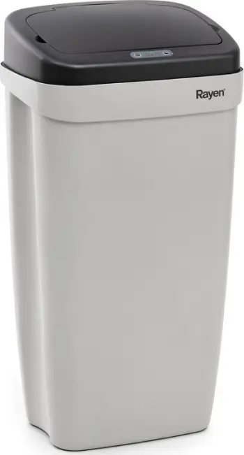 Kosh mbeturinash automatik Rayen, sensor infra të kuq, 30L, gri me kapak të zi