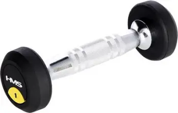 Hantelë HMS HG PRO, 1 kg, e veshur me gomë, e zezë
