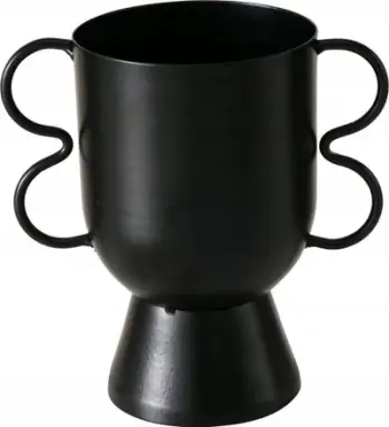 Vazo metalike Boltze Home Valerio, 16 cm, dekorative, e zezë