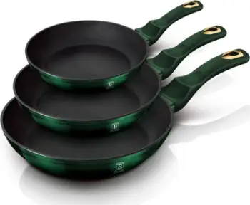 Set tiganësh Berlinger Haus Emerald, 20 - 28 cm, 3 copë, të gjelbër