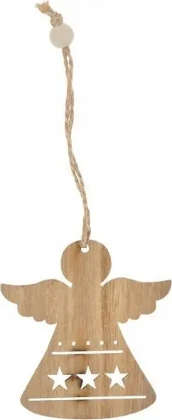Ornament varës Krishtlindjesh MFP Little Angel, dru, 2 copë, ngjyrë druri natyrale