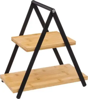 Stendë servirjeje Secret de Gourmet Bamboo Stand, 2 nivele, 29cm, kafe