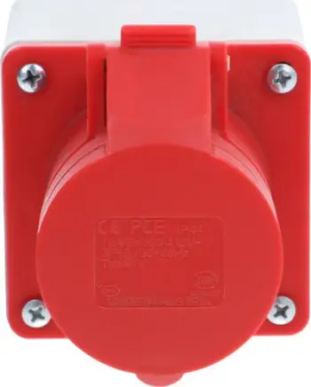Prizë paneli PCE 80014-6, 16A 4P 400V, IP44, e kuqe