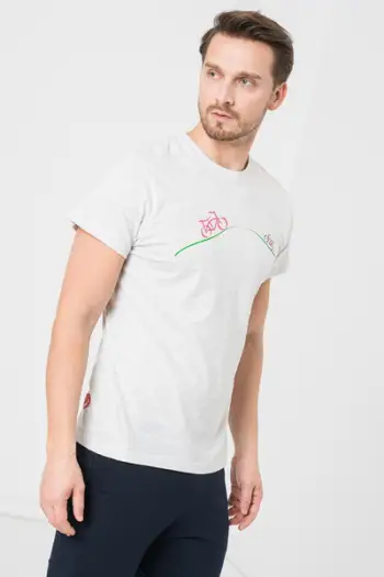 Bluzë T shirt për meshkuj, motiv biçiklete familjare, M, gri e hapur