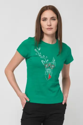 Bluzë për femra Family Deer, me drer, M, e gjelbër