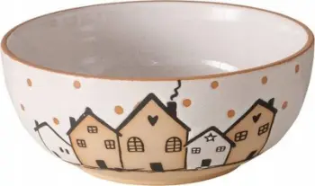Enë dekorative Boltze Home Inken, 26 cm, qeramikë, bezhë e bardhë