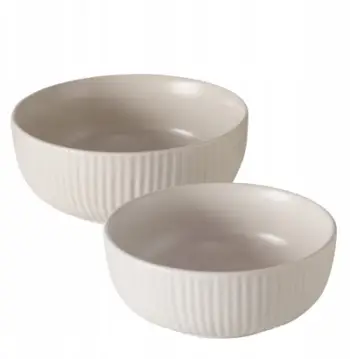 Set tasa dekorativë Boltze Home Ensa, qeramikë, rrumbullakët, gri e çelët