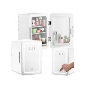 Mini frigorifer kozmetikë ELLE Home 4L, pasqyrë LED, ftohje dhe ngrohje, i bardhë