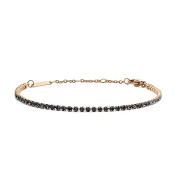 Byzylyk për femra Daniel Wellington Classic Tennis Crystal DW00401109, i artë rozë/ i kaltër