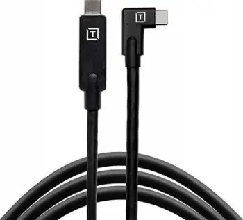 Kabllo Tether Tools TetherPro USB C në USB C Right Angle, 4.5m, e zezë