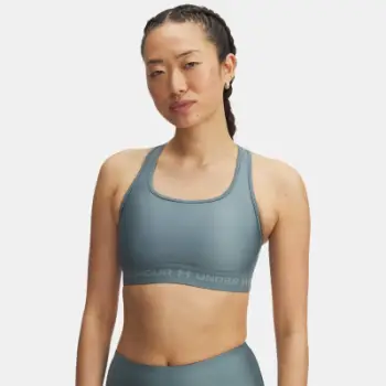 Bust sportiv Under Armour Crossback Mid, mbështetje mesatare, për femra, blu jaspis