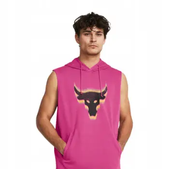 Bluza pa mëngë Under Armour Sleeveless Hoodie, sportive, rozë