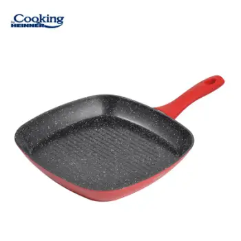 Tigan grill Heinner Red Stone, 28cm, alumini, i kuq