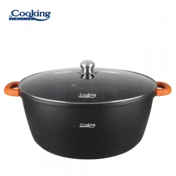 Tigan sauté Heinner Dark Line, 44 x 19 cm, 2.3 L, alumin i derdhur, i zi