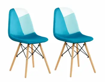 Set karrigesh skandinave Heinner, 2 copë, 52x47x82 cm, dru, blu
